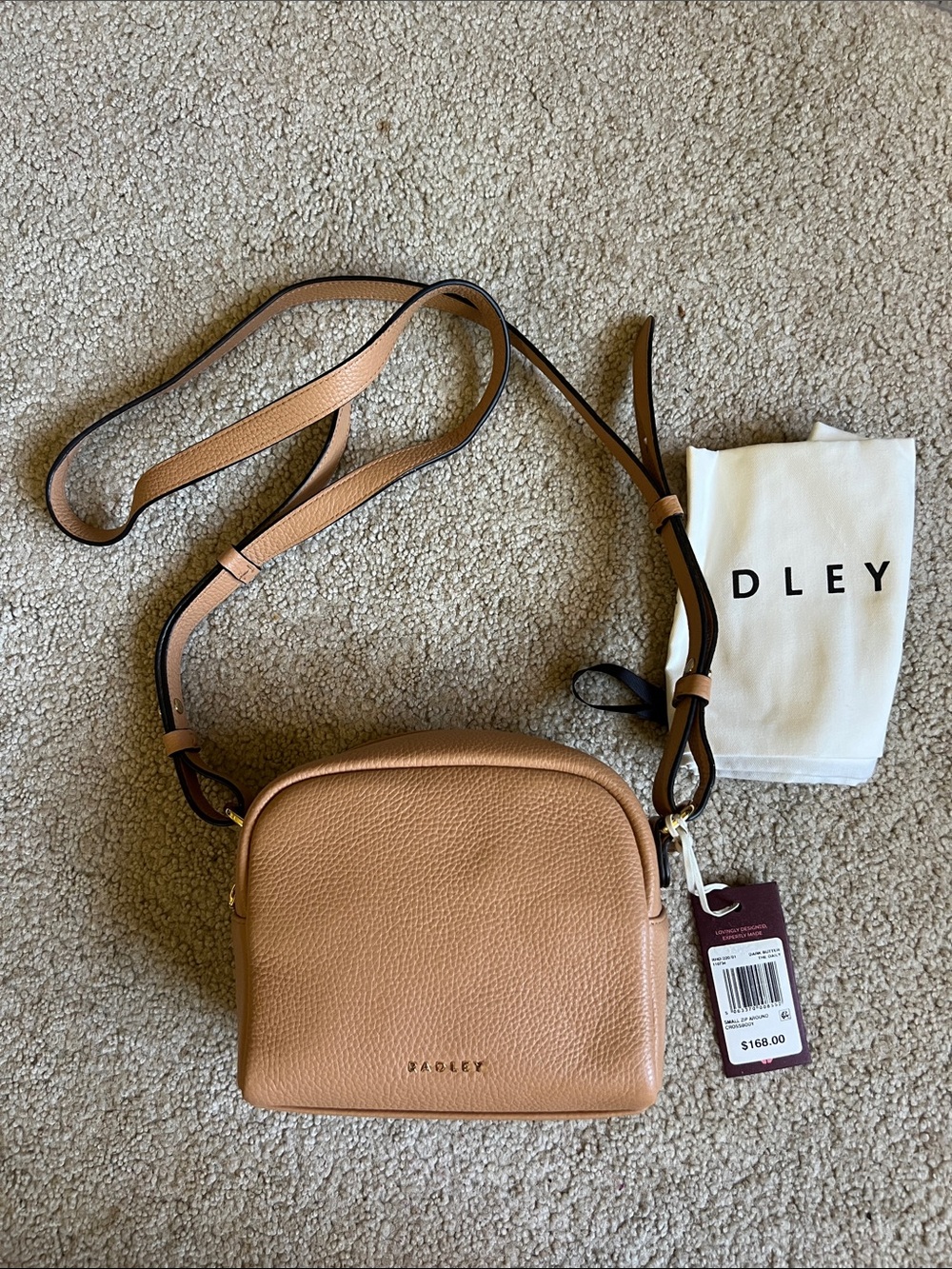 RADLEY LONDON Pebbled Crossbody Bag in Tan